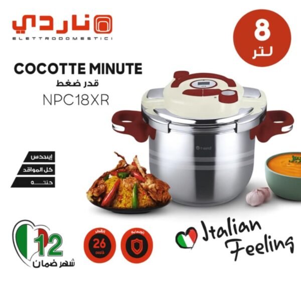 Cocotte 8L en inox 18/10 CLIPSO + MINUTEUR NARDI