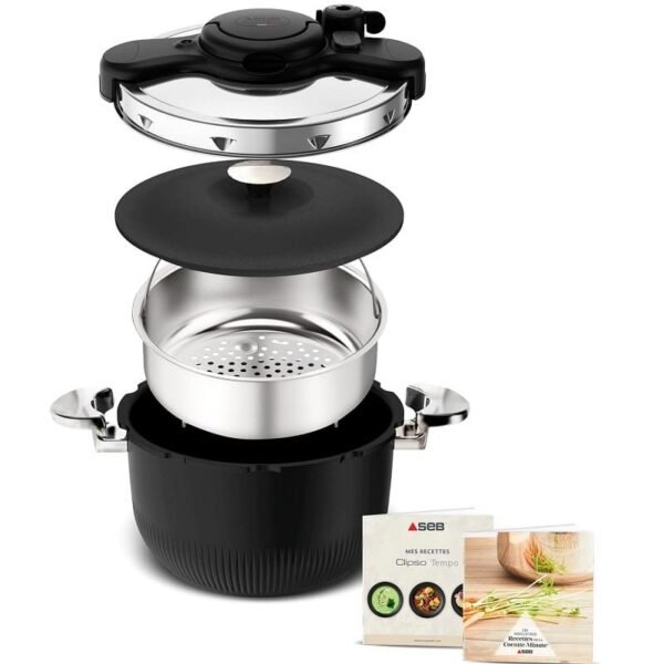 Cocotte minute Cipso Tempo 6L inox noir Seb P4810700 – Image 2