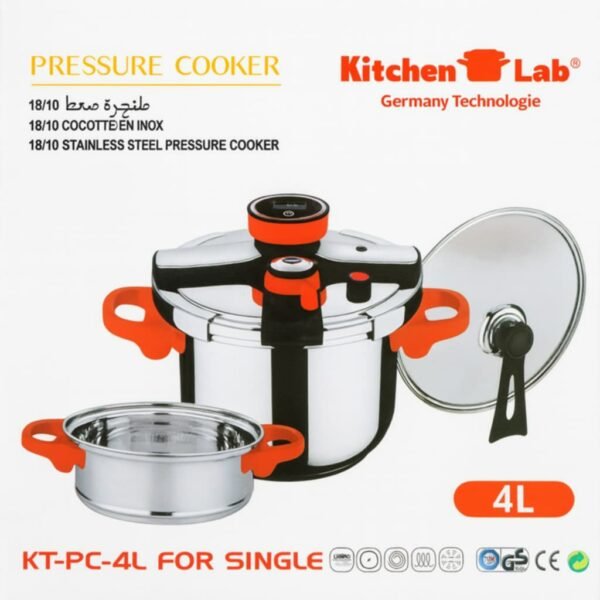 Cocotte 04L 04 Pcs en inox 18/10 avec Minuteur  Germany Technologie KitchenLab KT-PC-4L – Image 2