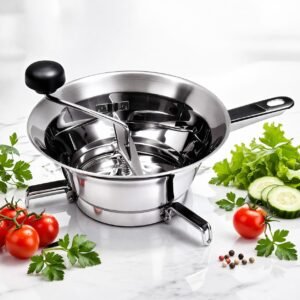 Moulin a légumes inox Manuel avec 03 Passoir 20 CM 7"3/4 Made in italy