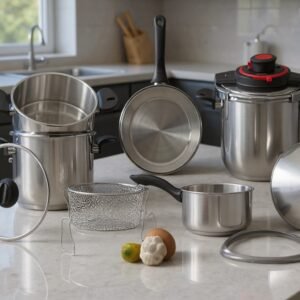 Cocotte 10 Pcs Bonera 6L + 8L En Inox 18/10 Noir Bonera Made in Turkey